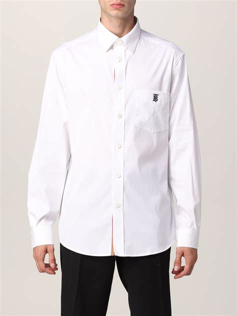 mens burberry white shirt|Burberry men's cotton shirt.